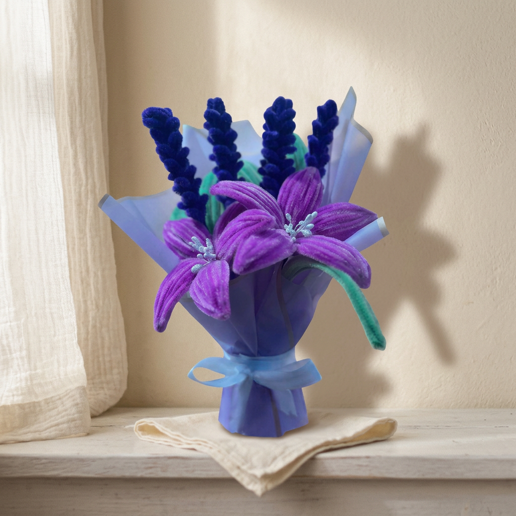 Violet Lily Bouquet alternate view